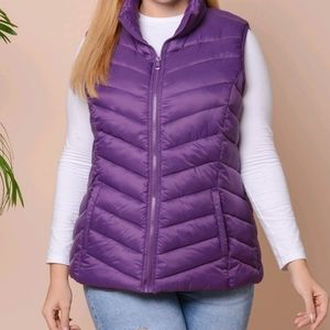 Purple Puffer Jacket Vest, M 8/10 by Passage, quality made.